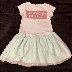 Today’s Outfit! Girls size 7-8 Place tshirt dress tulle skirt